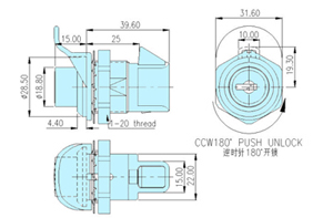 Push-to-close latch_14002 drawing